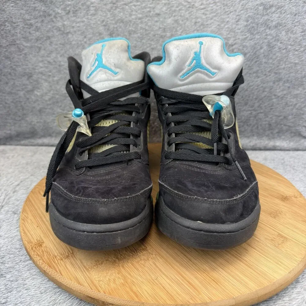 Air Jordan 5 Retro Aqua Shoes Mens Size 11.5 Black Suede Basketball DD0587-047